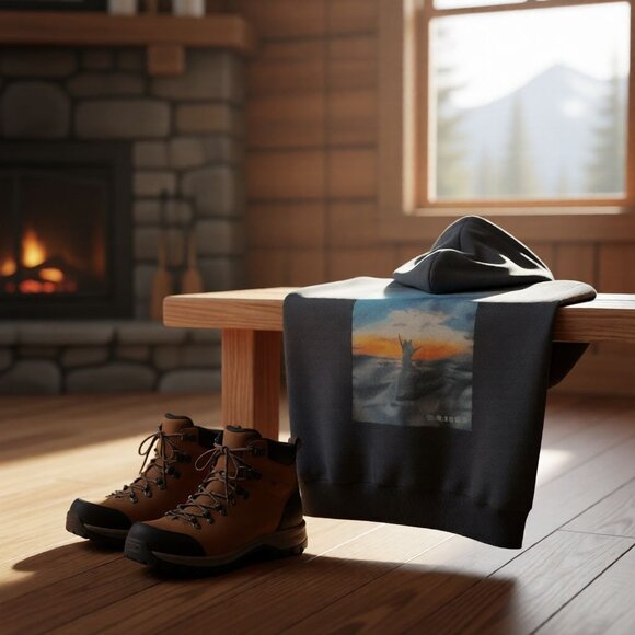 Oakley Regular Fit Zip-Up Hoodie With Sunset Ocean Graphic Back - Picture 2 of 8